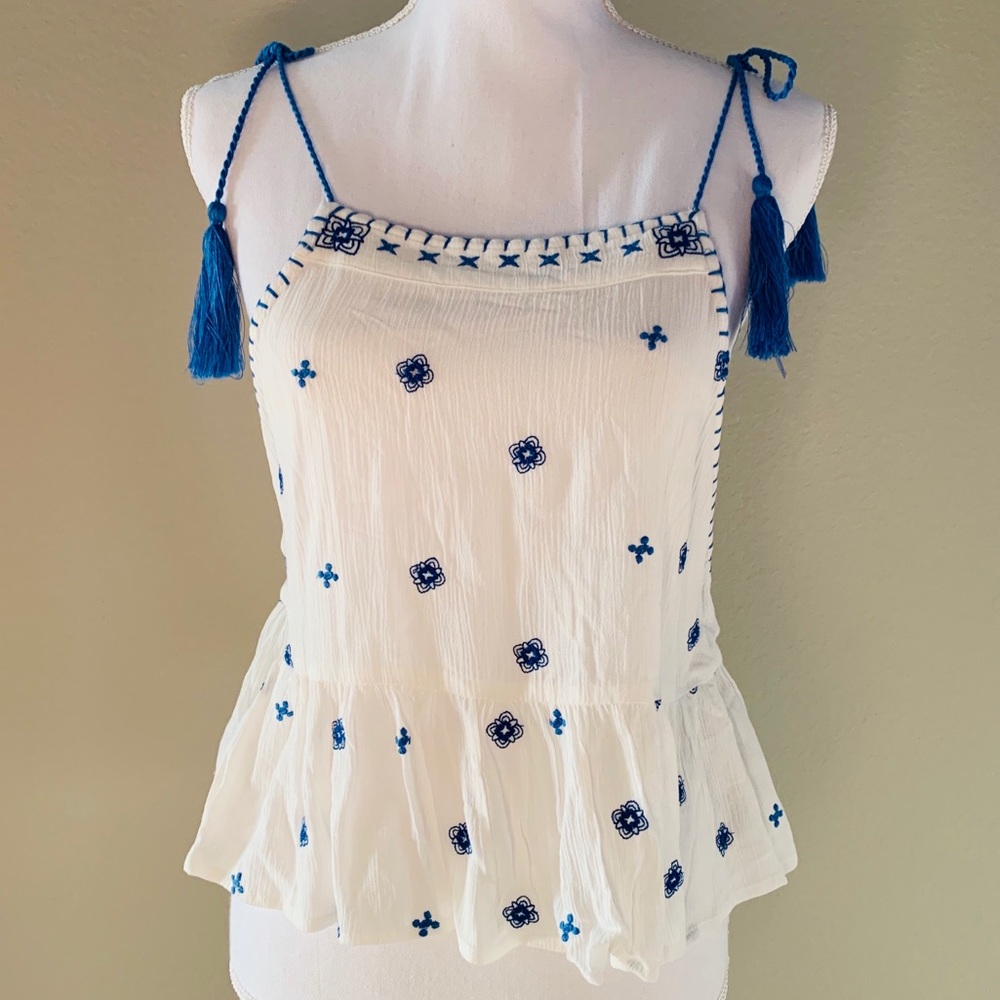 Embroidered crop tank